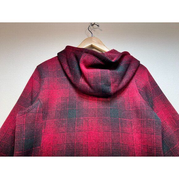 The North Face Women's Pullover Fleece Hoodie Size M Red Black Plaid Long Sleeve - Picture 12 of 13